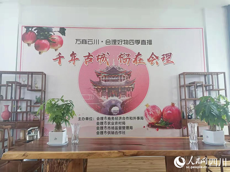 會理石榴電商直播間。吳舒婷攝