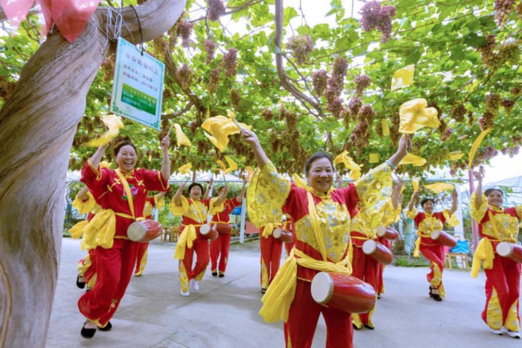 舉行葡萄節。永安鎮供圖
