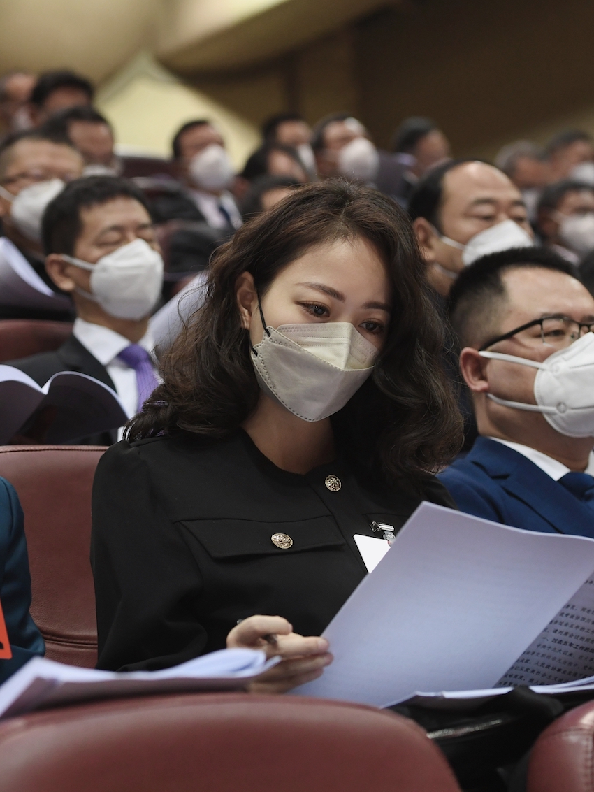 鄭勝蘭委員在大會現場。受訪者供圖