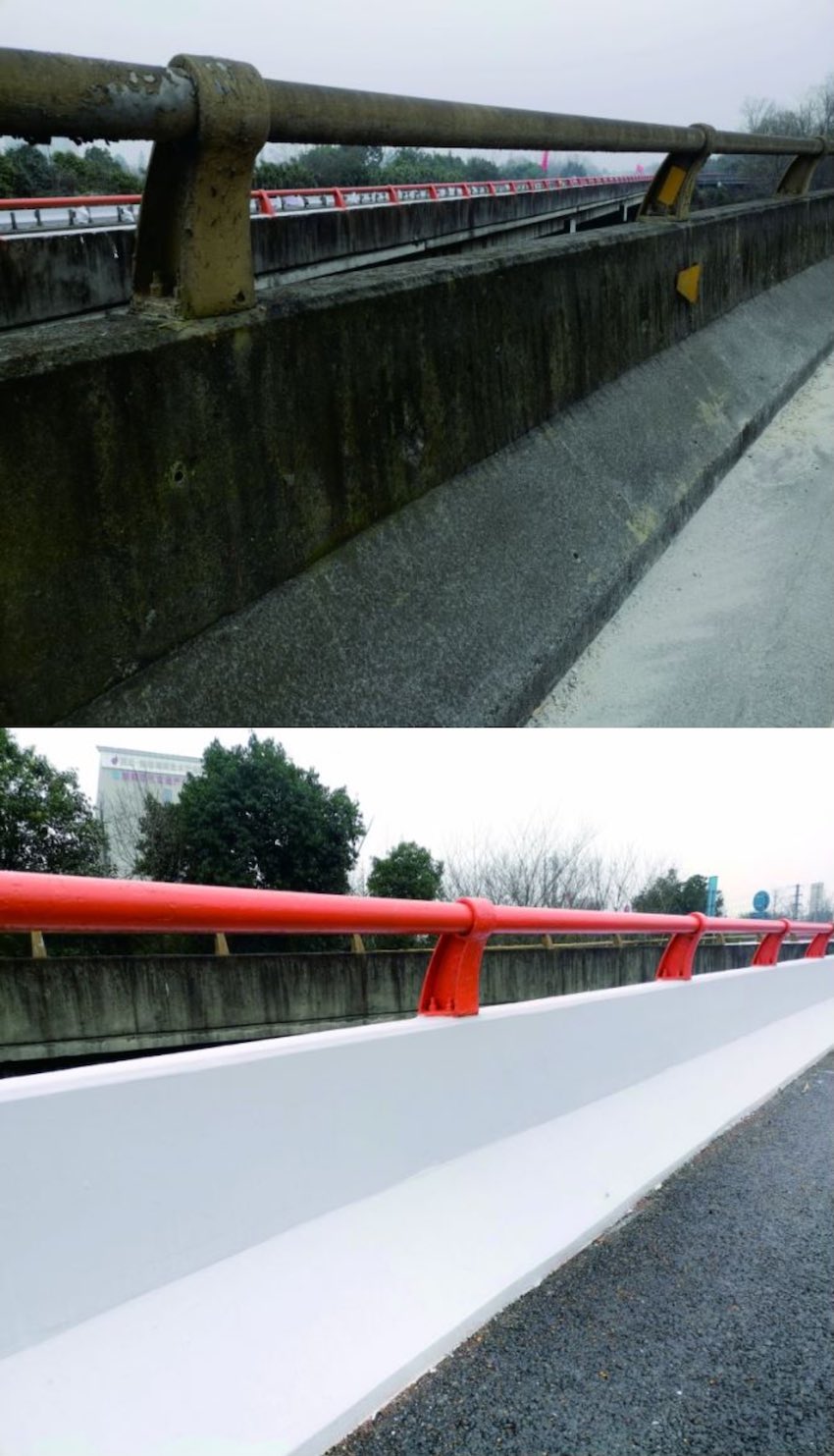 護欄改造前和改造后對比。四川省交通運輸廳供圖