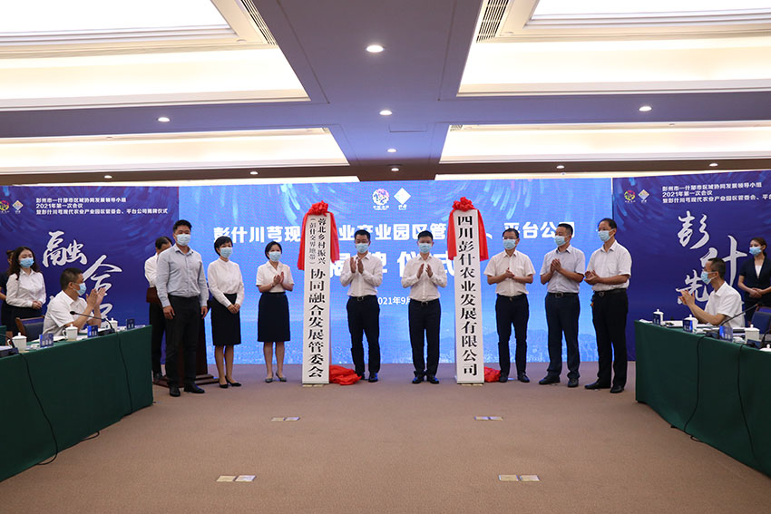 彭什川芎現代農業產業園區管委會、平臺公司揭牌儀式