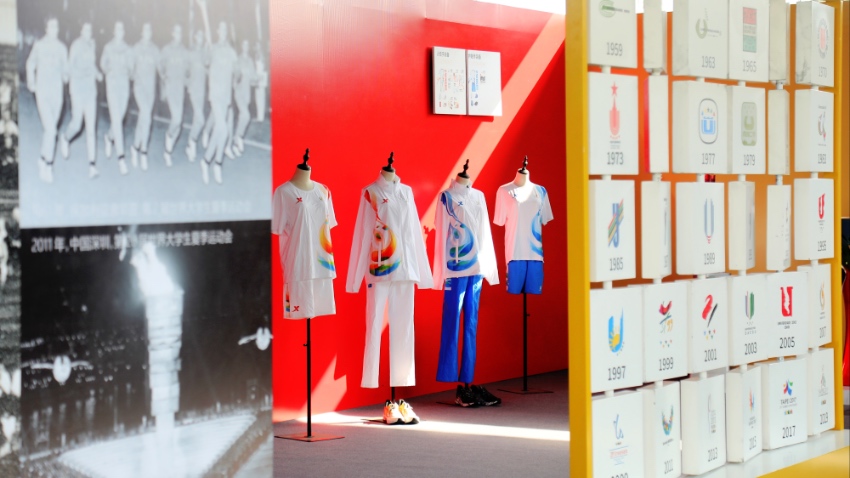 大運會火炬巡展綜合特展現場。成都大運會執委會供圖