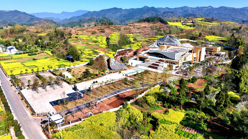 航拍羅家壩遺址博物館。宣漢縣委宣傳部供圖