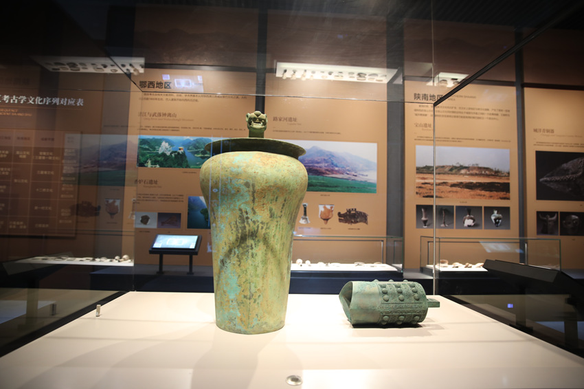 羅家壩遺址博物館內展出的部分展品。宣漢縣委宣傳部供圖