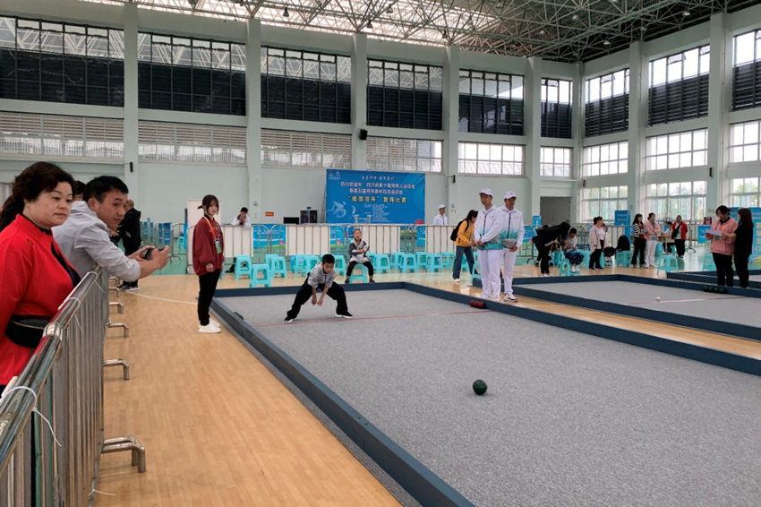 特奧滾球比賽現場。成都市殘聯供圖