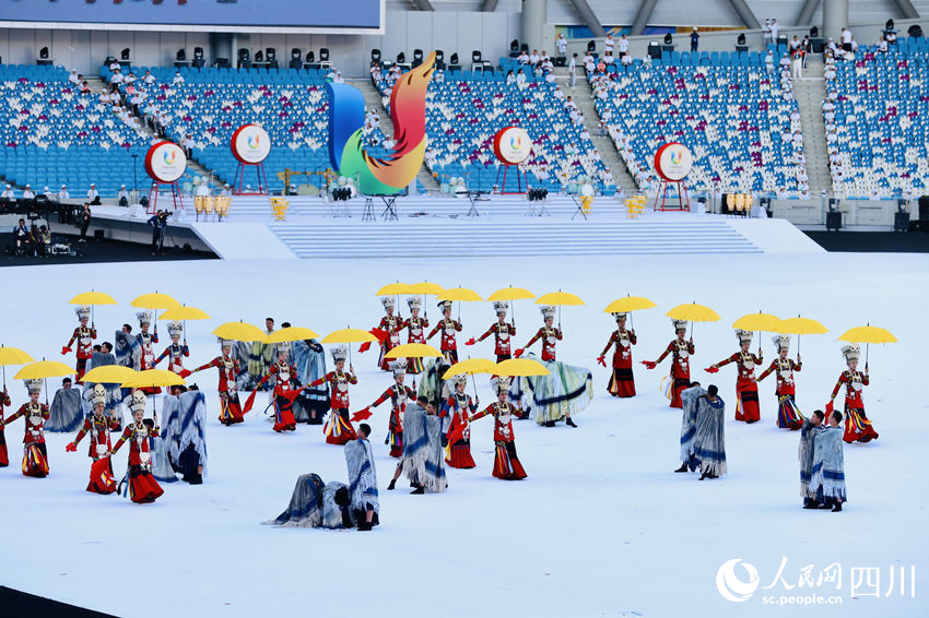 成都第31屆世界大學生夏季運動會開幕式現場。人民網記者 朱虹攝