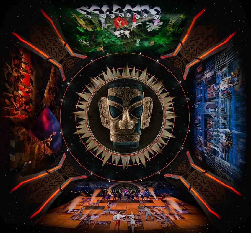 大型融合秀演《重逢三星堆》。啟明東方星聚城供圖