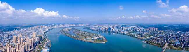 遂寧城景鳥瞰圖。遂寧市委宣傳部供圖
