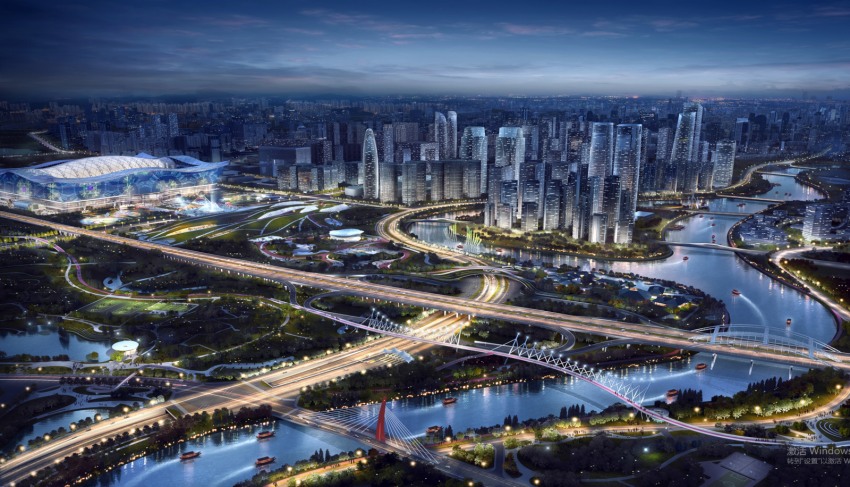 交子公園商圈公共空間規劃效果圖。四川省建筑設計研究院有限公司供圖