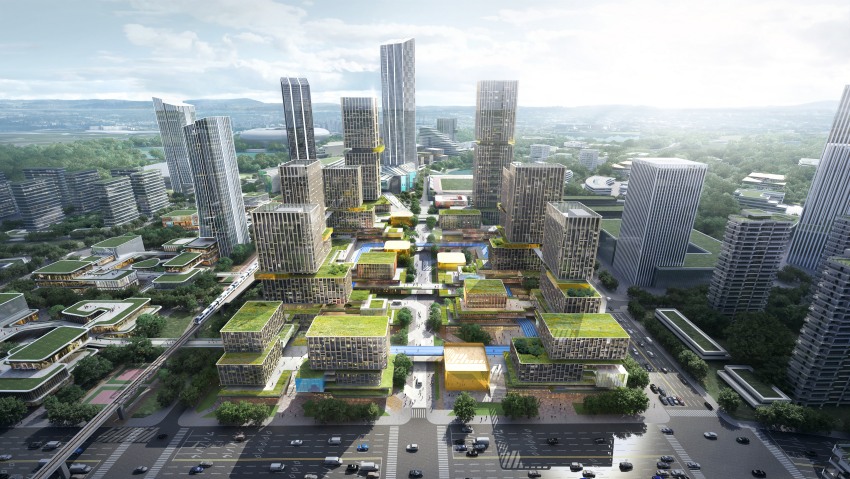 東部新區三岔TOD項目效果圖。四川省建筑設計研究院有限公司供圖