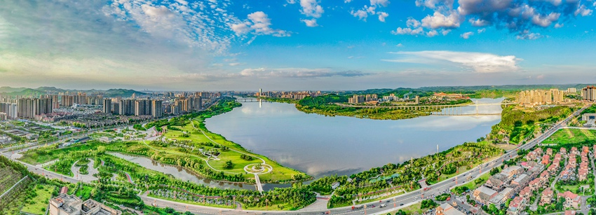 南充城市全貌。南充市委宣傳部供圖