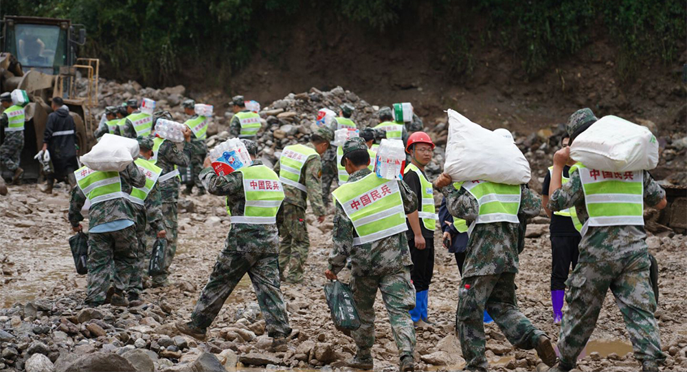 直擊四川漢源搶險救災現場：各項救援工作有序開展。雅安市融媒體中心、漢源縣融媒體中心供圖