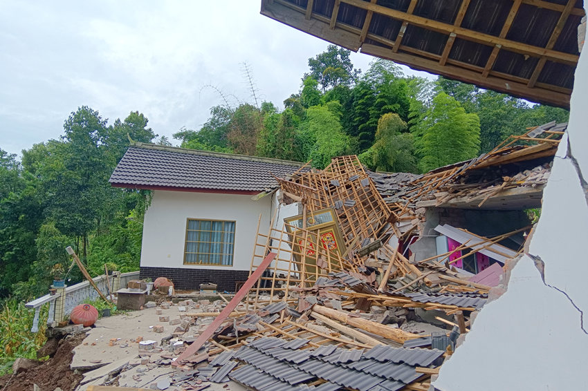 村民房屋受損。沙灣區融媒體中心供圖