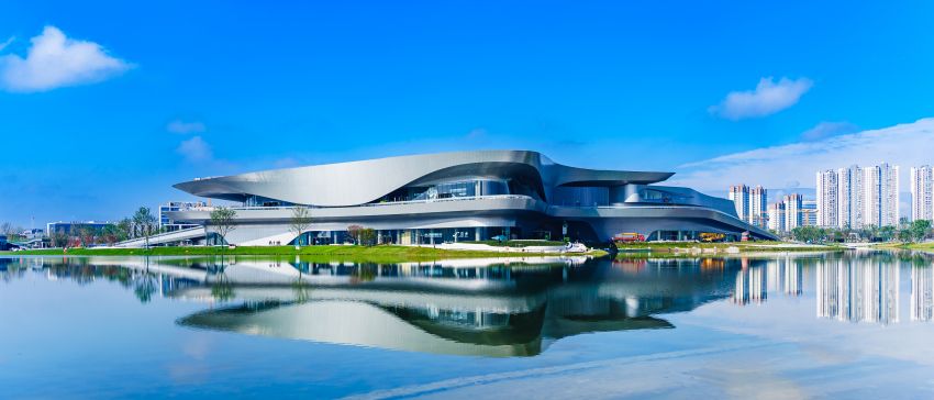 富有科幻和未來感的成都科幻館。郫都區融媒體中心供圖