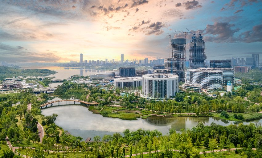 航拍成都科創生態島。受訪者供圖