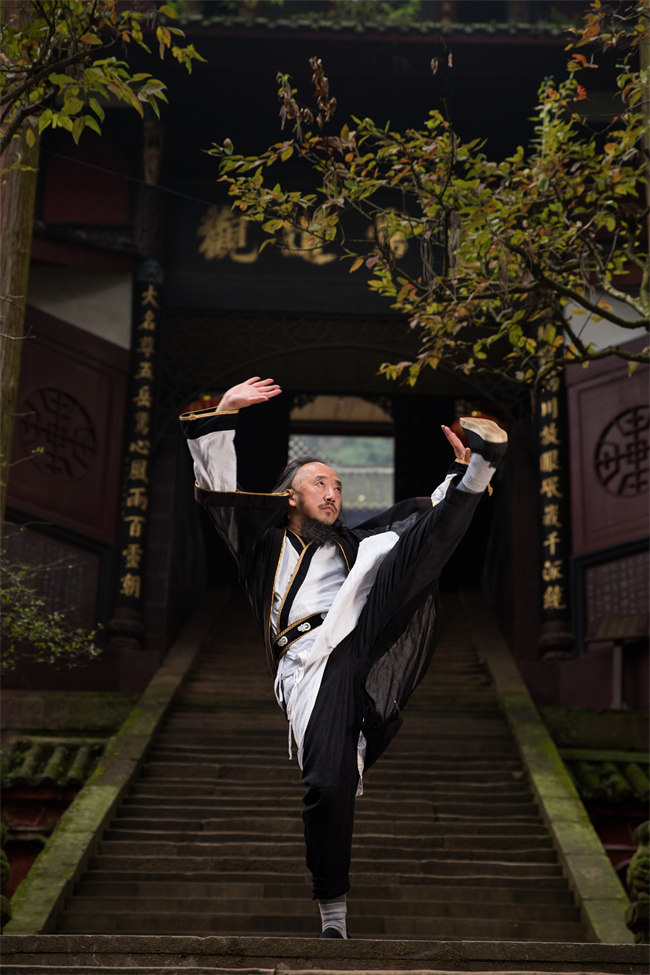 劉綏濱練習青城太極。劉綏濱供圖