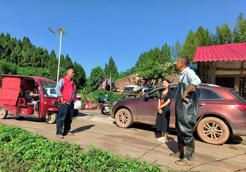 “啄木鳥”志愿服務隊員走村入戶收集議事主題。受訪者供圖