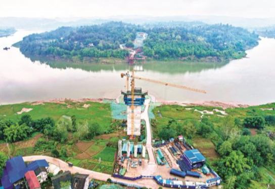 明月渠江大橋建設全力推進