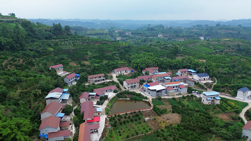 實施農村面貌改善行動后，資中縣歸德鎮蘆高山村尹家大院舊貌變新顏。徐艷梅攝