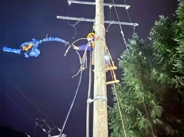 四川能投現場緊急搶修電路。四川能投供圖