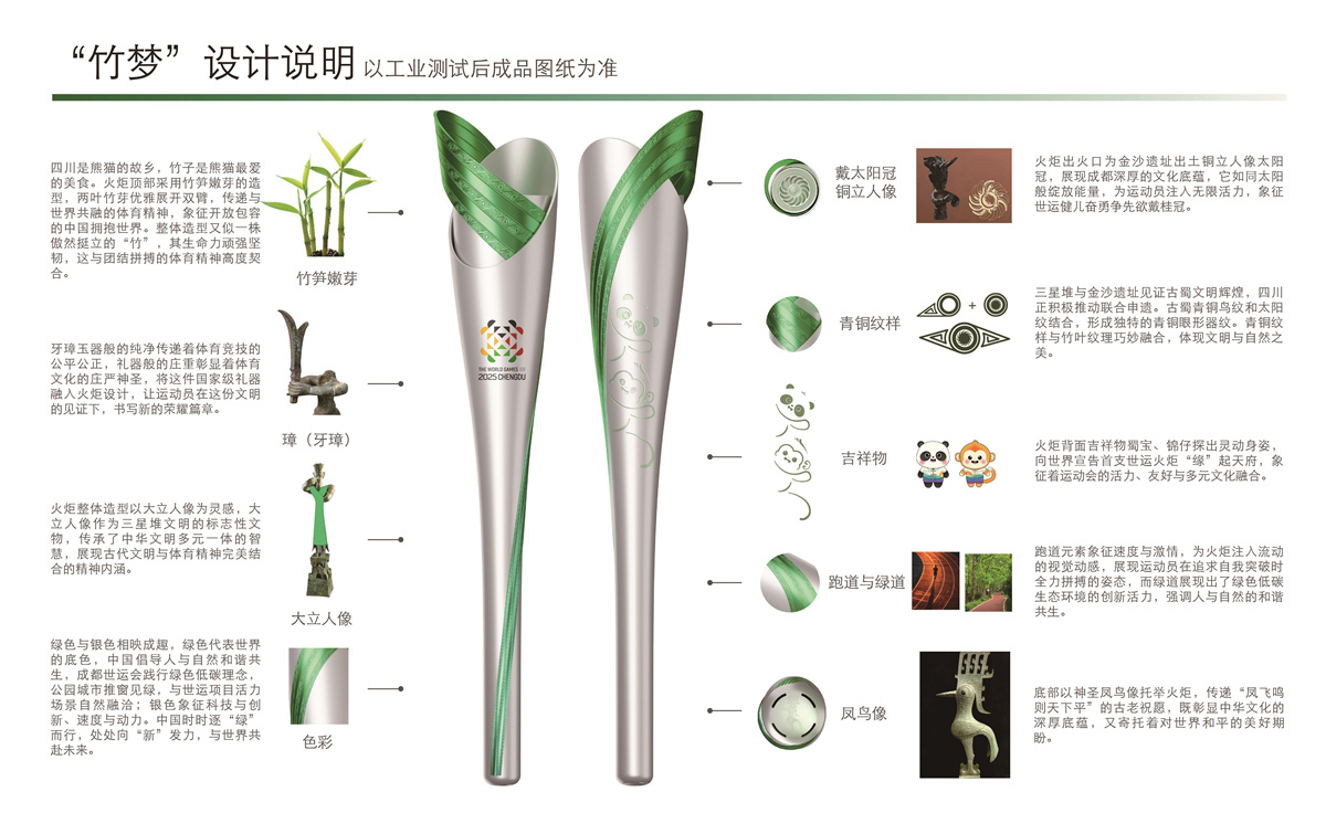 世運會史上首支火炬“竹夢”在成都發布。成都市委宣傳部供圖