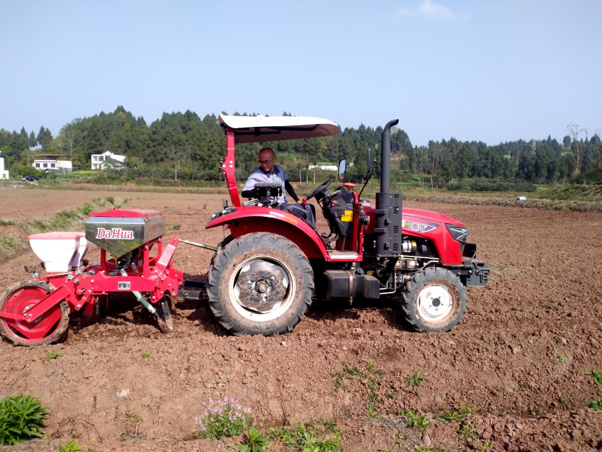 播種作業。謝義攝