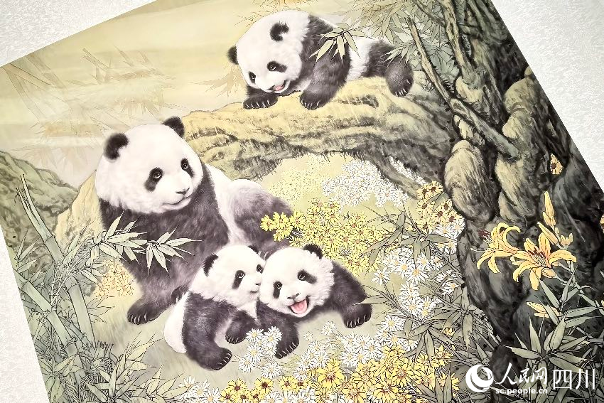 “熊貓家園·全球共賞”國際創意聯展現場。人民網記者 朱虹攝