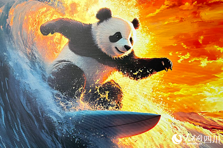 “熊貓家園·全球共賞”國際創意聯展現場。人民網記者 朱虹攝