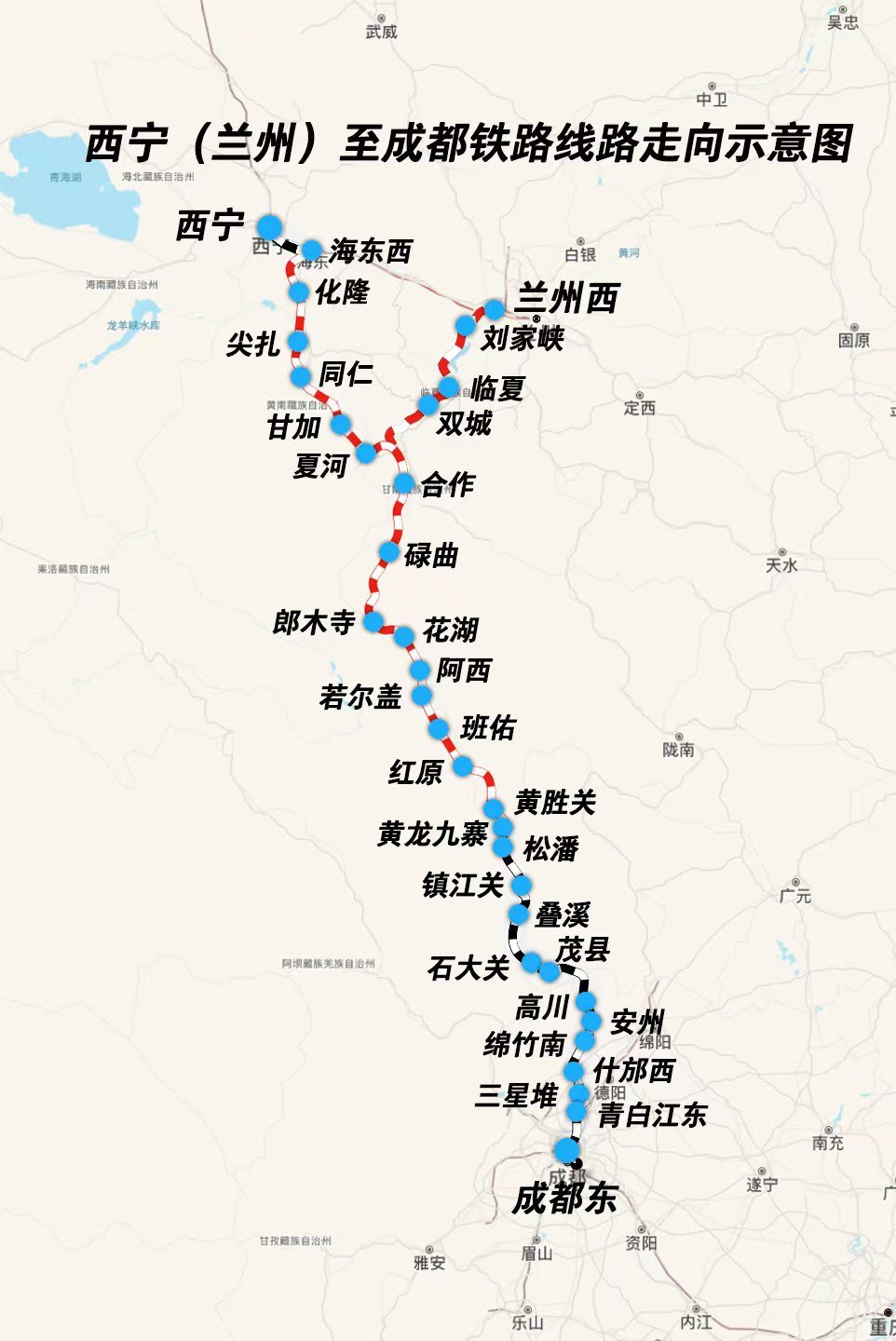 西成鐵路線路走向圖。成蘭鐵路公司供圖