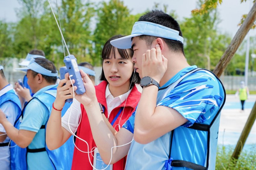 短距離無線電測向團體賽現場。成都市殘聯供圖