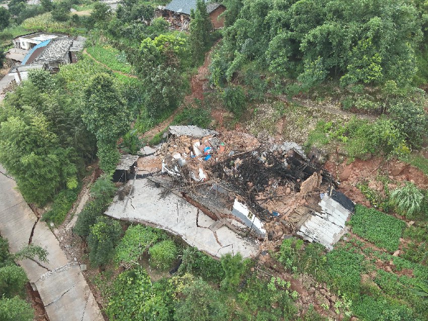 航拍受災區域。瀘州市自然資源和規劃局供圖