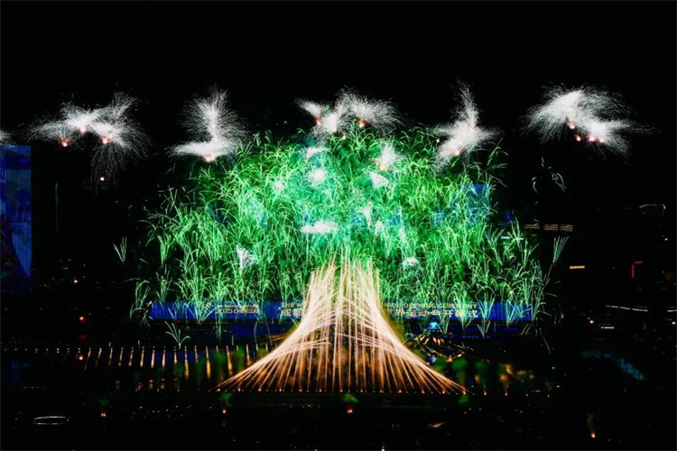 世運會開幕式煙花表演。四川天府新區融媒體中心供圖