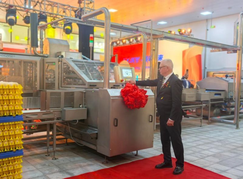 丹麥THORNICO集團創始人THOR啟動四川歐福蛋業生產線.雁江區委宣傳部供圖