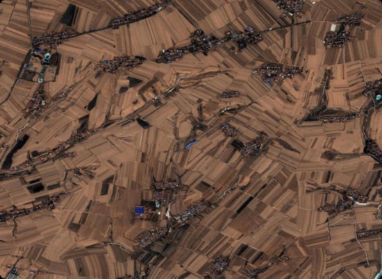 “吉林一號”拍攝的吉林省梨樹縣國家百萬畝綠色食品原料（玉米）標準化生產基地核心示范區。長光衛星供圖